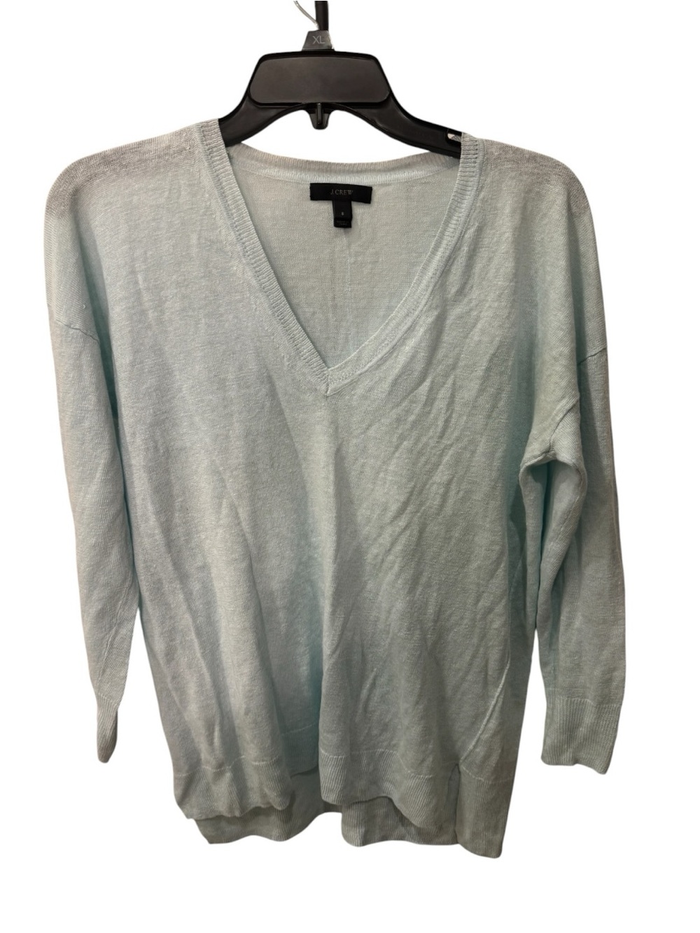 J. Crew Pale Blue Cotton V-Neck Sweater